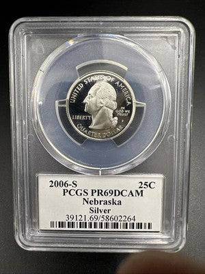 2006 S Nebraska State Statehood Silver Quarter Coin PCGS PR69 DCAM #264