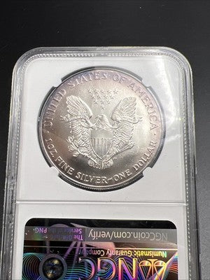 1994 1 Oz ASE American Silver Eagle MS69 NGC Red Book Holder #034