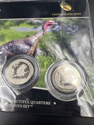 2015 Kisatchie Forrest 3 Coin P D S US Mint ATB Set