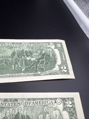 $2 Bill Collector's Set 1976 1995 2013 Federal Reserve Notes AU / UNC Conditions