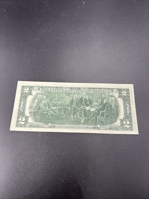 1976 $2 Two Dollar Bicentennial Bill Brookyln NY Postmarked (no Stamp) UNC #105