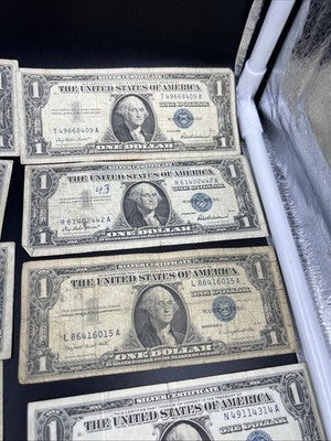 Lot of 18 1957 $1 One Dollar Blue Seal Silver Certificates G / VG #642