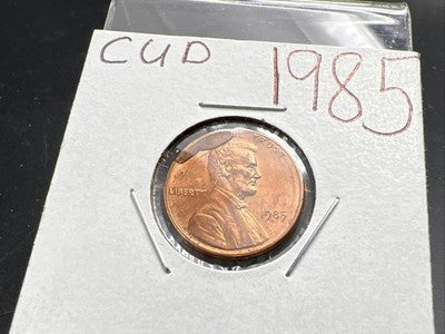 1985 P 1c Lincoln Memorial 1c Penny Coin Major Die Cud Error CH/Gem BU UNC sku#1