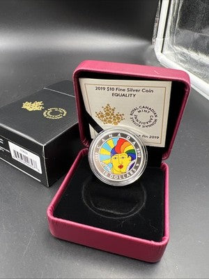2019 1/2 Oz Silver Equality Coin Canada 10 Dollars Gem UNC Box & COA