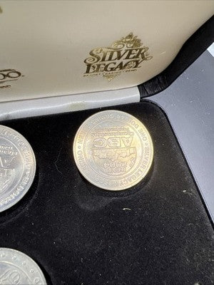 ABC 2004 4 Casino Gaming Token Participation Set Used