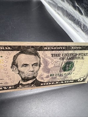 Star * 2013 $5 FRN Federal Reserve Note XF EF Circulated Neat Serial # 05318182