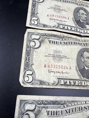 1963 $5 USN Very Circ Five Dollar United States Notes #926