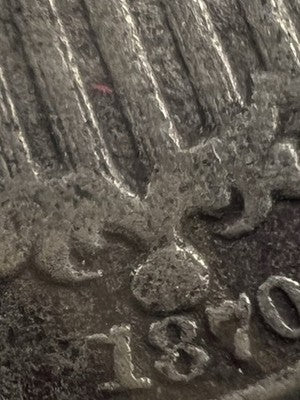 1870 5c Shield Nickel Coin FS-102 DDO Double Die Obverse VG Details Very Circ
