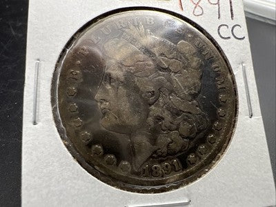1891 CC Morgan Silver Dollar Coin VG Very Good Circulated