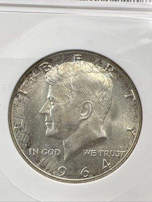 1964 D 50c Kennedy FS-106 Half Dollar Coin Double Die Obverse DDO 006 ANACS MS64