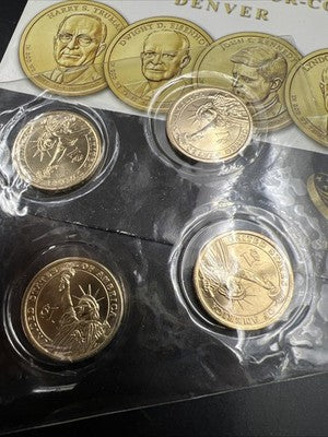 4 Coin 2015 D Presidential Dollar Set Truman Eisenhower Kennedy Johnson BU UNC