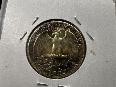 1962 25c Washington 90% Silver Choice Proof Quarter Coin Neat Toning Toner