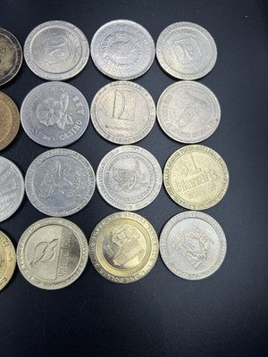 Lot of 20 $1 Casino Dollar Gaming Tokens Metal Circulated Conditions SKU#7527