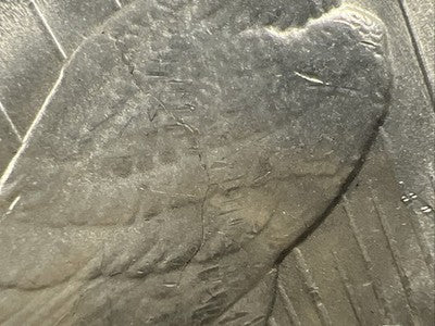 1923 P $1 Peace Silver Dollar Coin Reverse Lamination Error CH BU