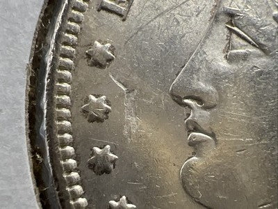1897 P $1 Morgan Silver Dollar VAM 6A Pitted Reverse & Obverse Struck Thru Error