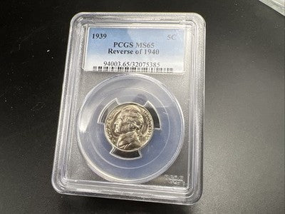 1939 P Reverse of 1940 5c Jefferson Nickel Coin MS65 PCGS Gem BU UNC #385