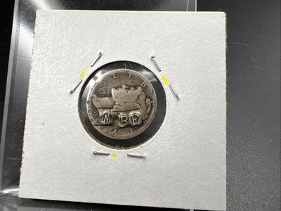 1916 P Mercury Silver Dime Coin WBE Counterstamped AG/G Details