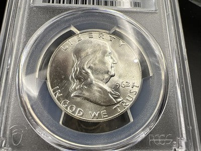 1962 P 50c Franklin Silver Half Dollar Coin PCGS MS64 CH BU Certified #46
