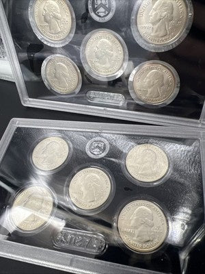 Lot of 2 Panels 2017 S Enhanced UNC ATB American The Beautiful Quarters 10 Coins