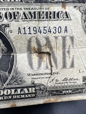 1928 $1 One Dollar Funny Back Silver Certificate Cull Very Circ Damaged Ugly #30