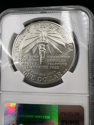 1986 P Statue of Liberty Commemorative Silver Dollar Coin NGC MS70 Gem BU #026