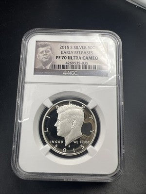 2015 S 50c Kennedy Silver Half Dollar Coin NGC PF70 UCAM #035 Early Releases