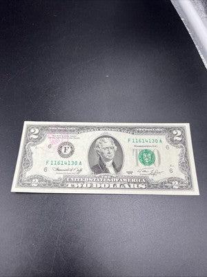 1976 Bicentennial $2 Two Dollar Bill Postmarked FDOI Marietta GA Main Office
