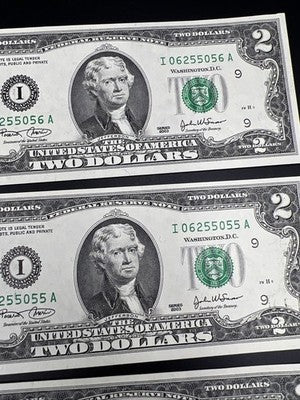 5 Consecutive 2003 $2 FRN Federal Reserve Notes UNC Uncirculated #57