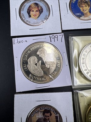 Princess Diana Collector's Set Colorized Coins Medals and CU-NI Liberia $5