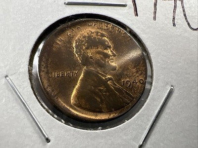 1940 P Broadstruck Error Lincoln Wheat Cent 1c CH AU About UNC