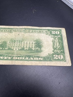 1934 $20 FRN Federal Reserve Note Green Seal VG Very Good Circ #451