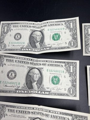 8 Consecutive 1974 $1 FRN Federal Reserve Notes CH VF Very Fine Circ #15