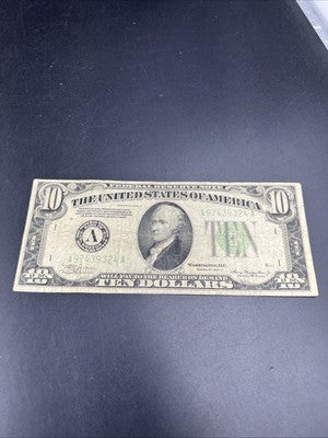 1934 A $10 FRN Ten Dollars Federal Reserve Note VG Circ #324