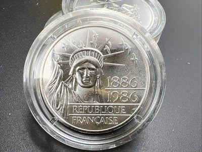 1986 France Piedfort 100 Francs Silver Statue of Liberty Coin