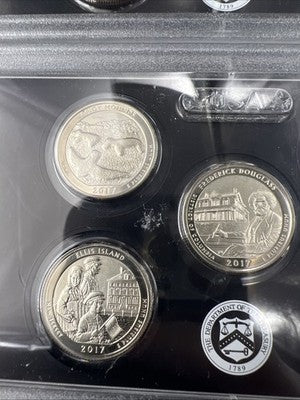 Lot of 2 Panels 2017 S Enhanced UNC ATB American The Beautiful Quarters 10 Coins