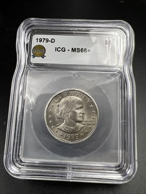 1979 D $1 SBA Susan B Anthony Dollar Coin ICG MS66 + Plus Gem UNC