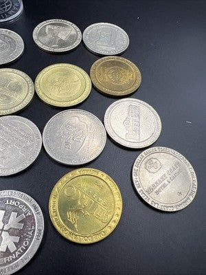 Lot of 20 $1 Casino Dollar Gaming Tokens Metal Circulated Conditions SKU#7532