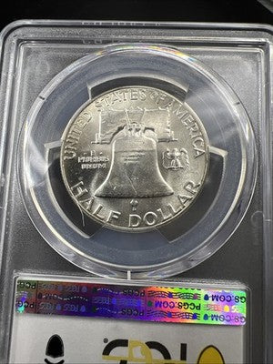 1958 P 50c Franklin Silver Half Dollar Coin PCGS MS64 CH BU Certified #89