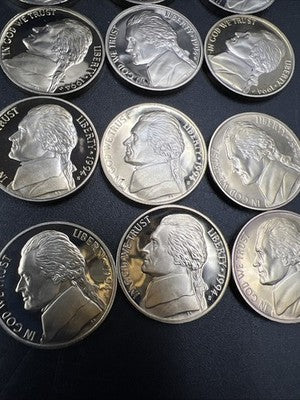 1994 S 5c Proof Jefferson Nickel 40 Coin Roll Choice Proof