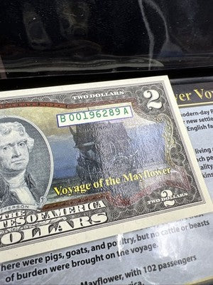 400th Anniversary of the Mayflower Colorized $2 FRN Two Dollar Half Dollar Set B
