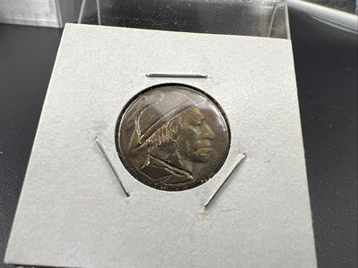 Hobo Buffalo Nickel Coin Modern Carving SKU#K