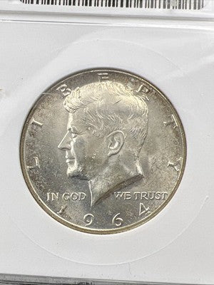 1964 D Kennedy FS-106 Half Dollar Coin Double Die Obverse DDO 006 ANACS MS64 #65