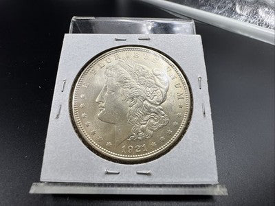 1921 P $1 Morgan Silver Dollar Coin Reverse Lamination Error BU UNC