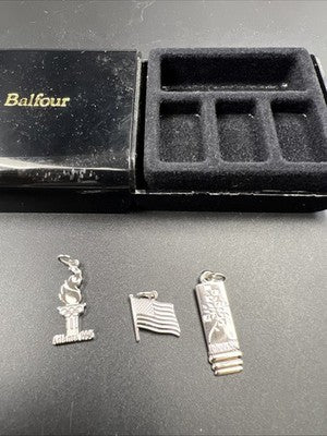 1996 Balfour 3 Piece Atlanta Olympic Pendants Sterling Silver Set