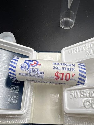 US Mint Certified 2004 P Michigan State Statehood Quarter Roll BU UNC