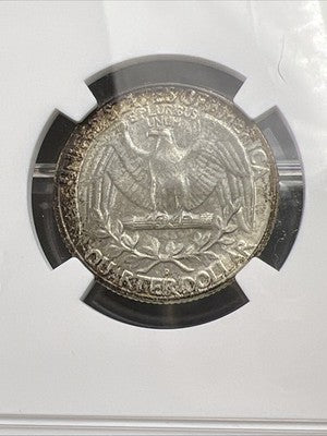 1958 D 25c Washington Silver Quarter Coin MS66 Toned Toner #006 NGC