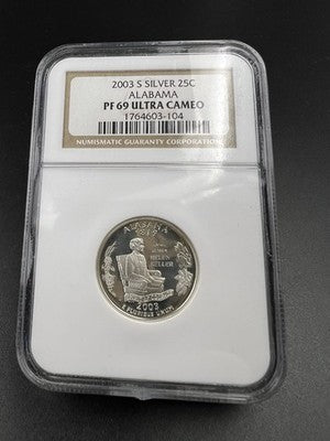 2003 S 25c Alabama State Statehood Quarter Silver PF69 UCAM NGC #104