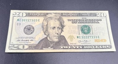 2013 $20 FRN Federal Reserve Note XF EF Extra Fine Circ Neat Serial # 32227333
