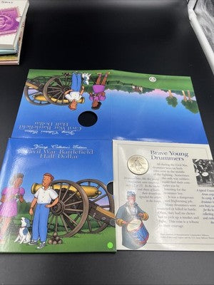 1995 S Civil War 50c Commemorative Half Dollar Coin Young Collector's Set