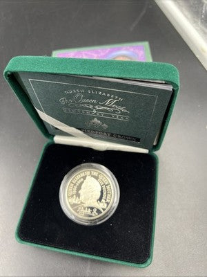 2000 Queen Mother Piedfort 2 Pounds England UK Silver Proof Rare Coin w/ Box COA
